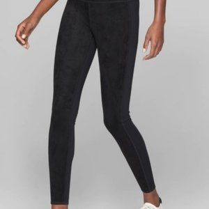 Athleta High Rise Gleam Suede Tight Leggings